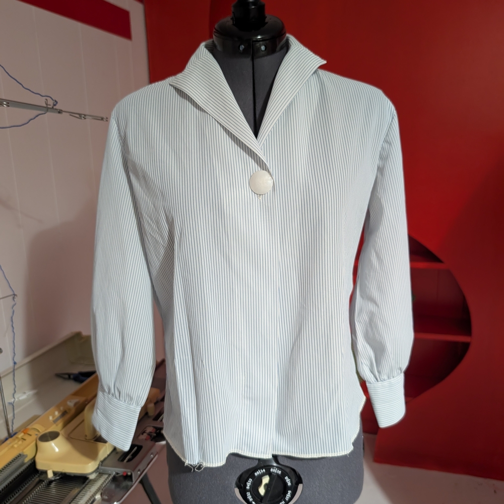 Striped Button-Up Vintage Blouse